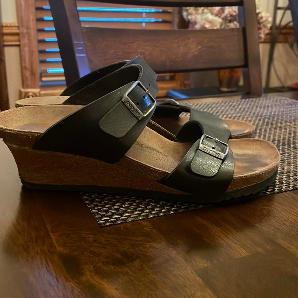 Birkenstock Black Wedge Sandals